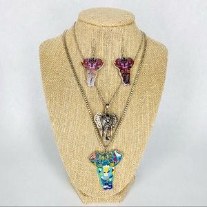 Elephant Jewelry Bundle 2 Necklaces & Earrings